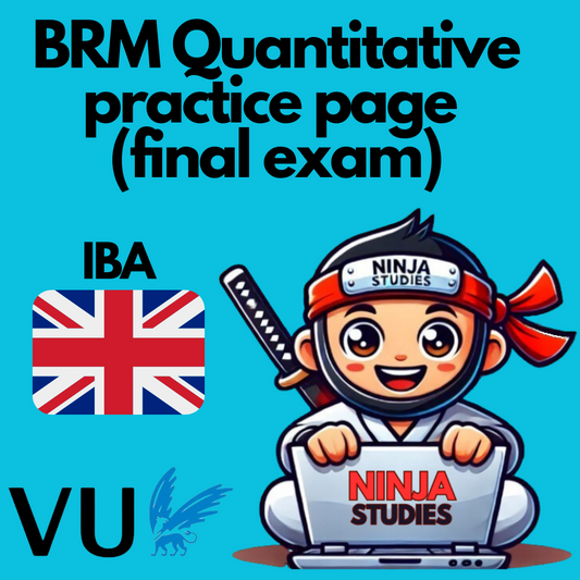 BRM Quantitative Practice Page (LAST YEAR) - IBA VU